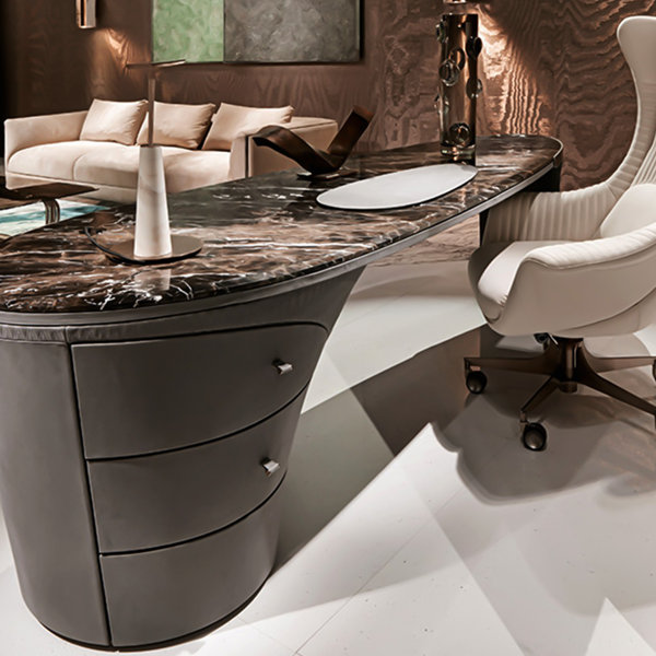 Recon Furniture Oval Marble Top Executive Desk Wayfair